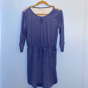 ⭐️ 3 for$25- Bobbie Brooks Mini Dress Blue Lace 3/4 Sleeve SZ M